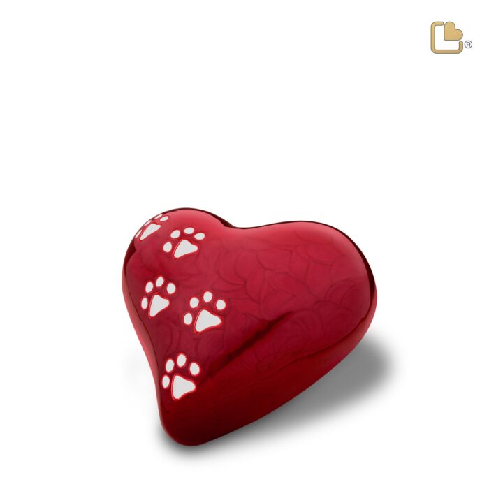 Messing dierenurn - Hart rood - 0,46 Liter