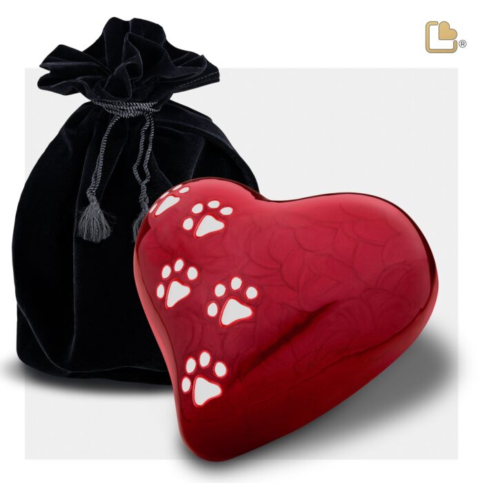 Messing dierenurn - Hart rood - 0,46 Liter