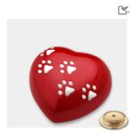 Messing dierenurn - Hart rood - 0,80 Liter