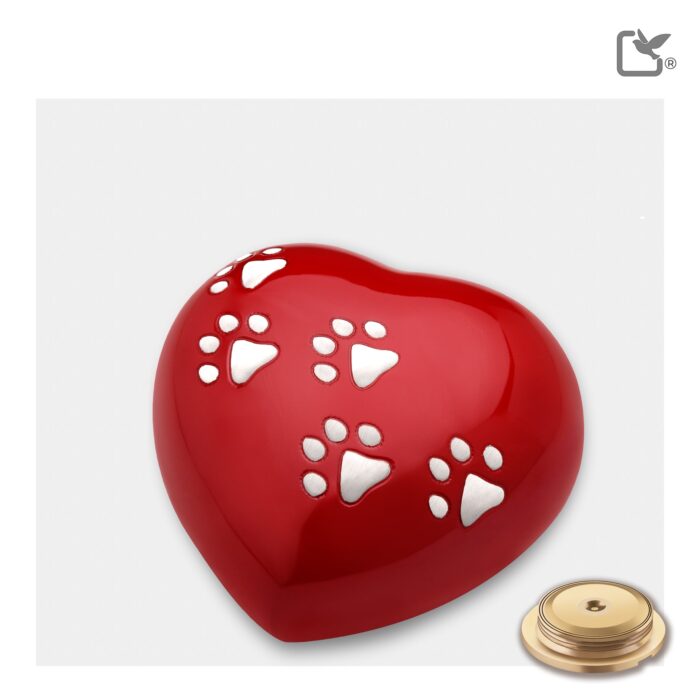 Messing dierenurn - Hart rood - 0,80 Liter
