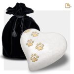 Messing dierenurn - Hart wit - 0,46 Liter