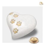 Messing dierenurn - Hart wit - 0,46 Liter
