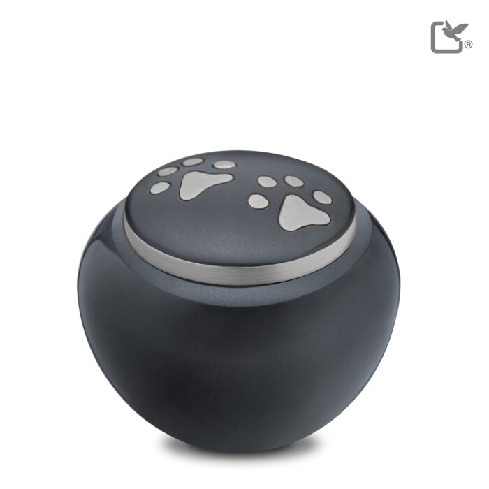 Messing dierenurn - Klassiek Rond antraciet - 0,80 Liter