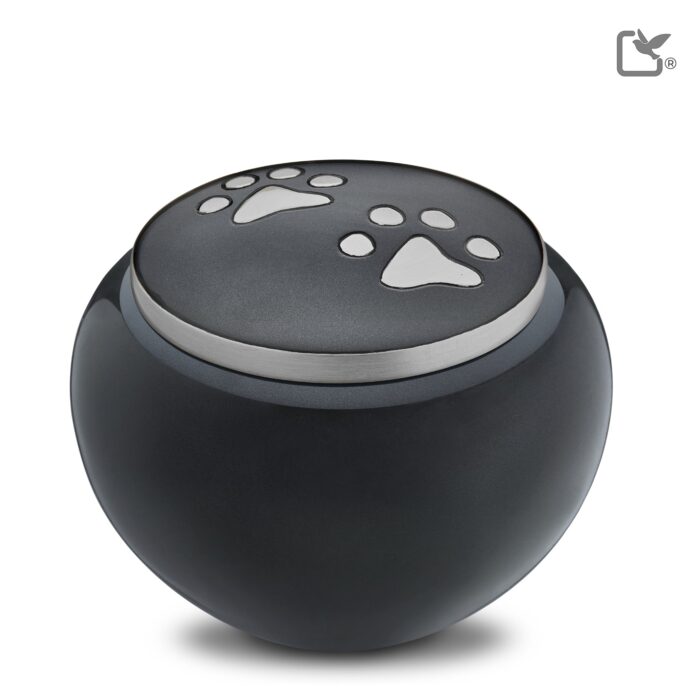 Messing dierenurn - Klassiek Rond antraciet - 1,36 Liter