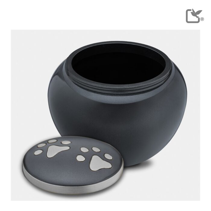 Messing dierenurn - Klassiek Rond antraciet - 1,36 Liter