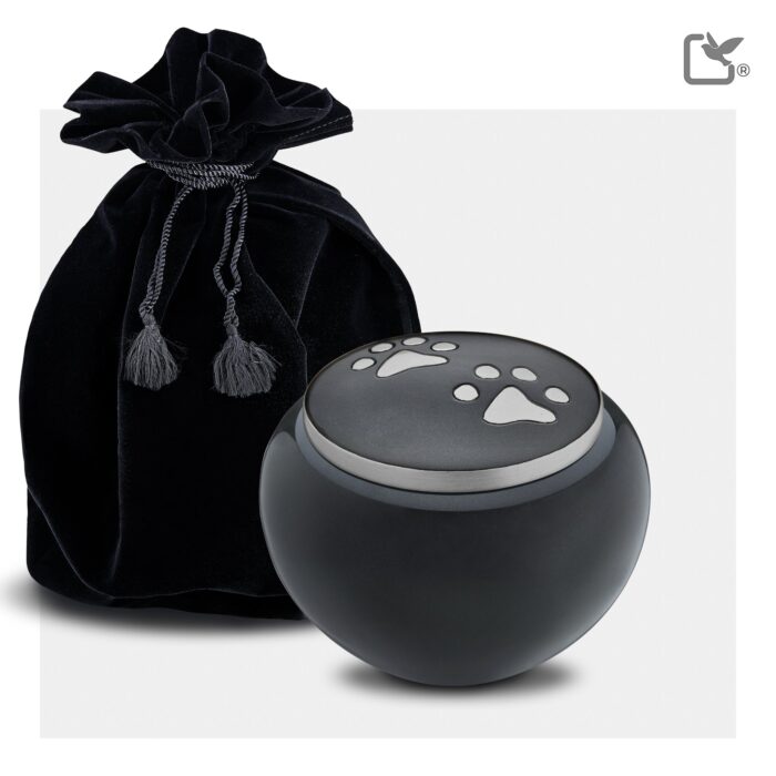 Messing dierenurn - Klassiek Rond antraciet - 1,36 Liter