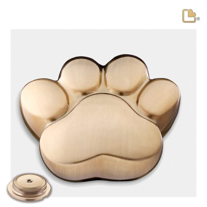 Messing dierenurn - LovePaw goud - 0,70 Liter
