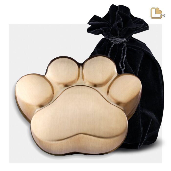 Messing dierenurn - LovePaw goud - 0,70 Liter