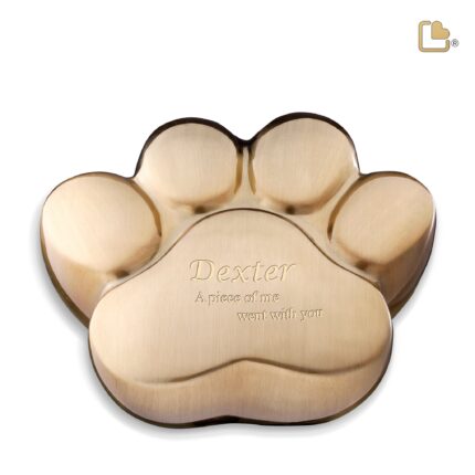 Messing dierenurn - LovePaw goud - 1,21 Liter