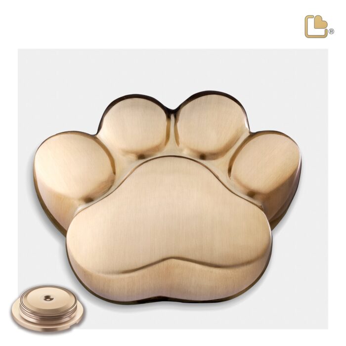 Messing dierenurn - LovePaw goud - 1,21 Liter