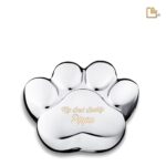 Messing dierenurn - LovePaw zilver - 0,70 Liter