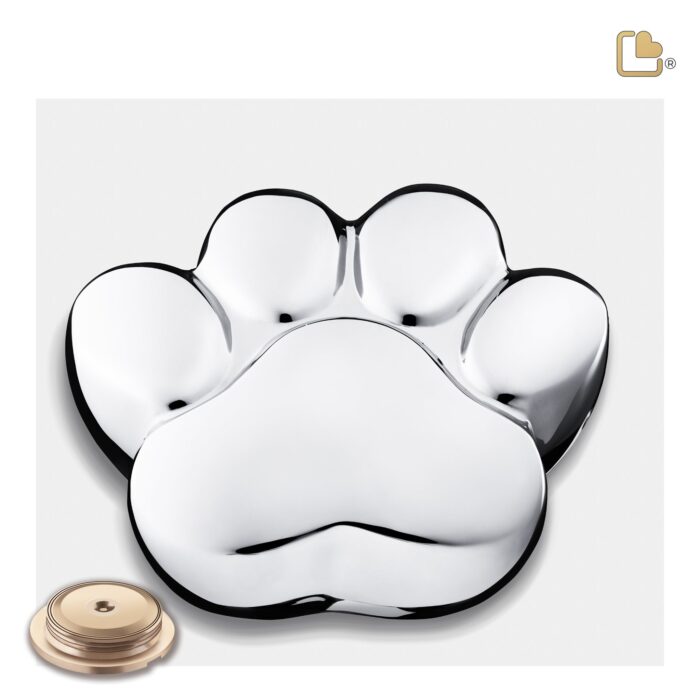 Messing dierenurn - LovePaw zilver - 0,70 Liter