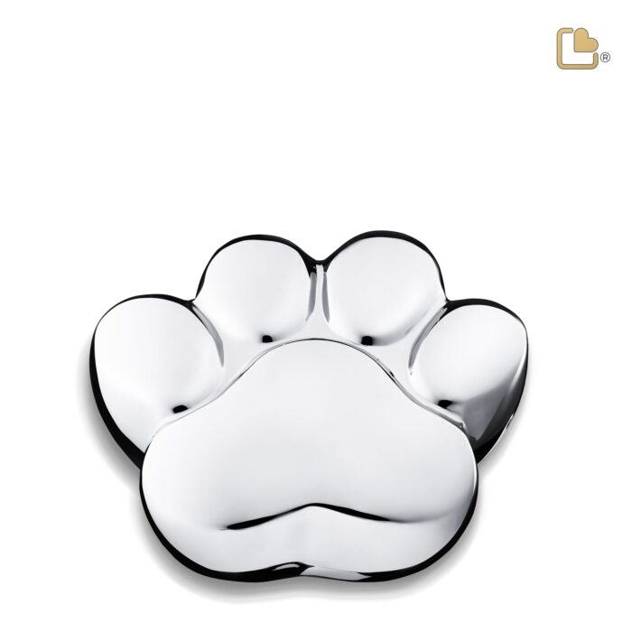 Messing dierenurn - LovePaw zilver - 0,70 Liter