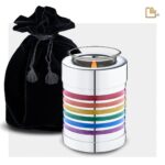 Messing urn - ArtDeco Pride Tealight zilver - 0,41 Liter