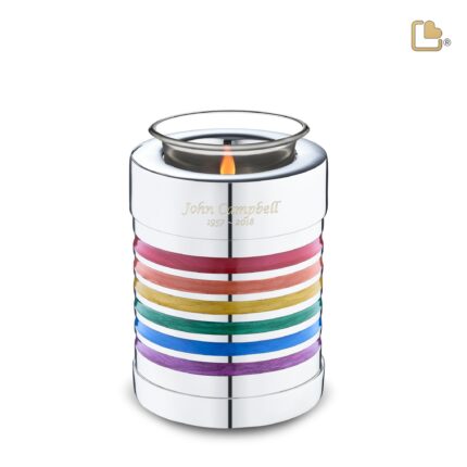 Messing urn - ArtDeco Pride Tealight zilver - 0,41 Liter
