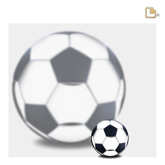 Messing urn - Football Matt zwart - 0,07 Liter