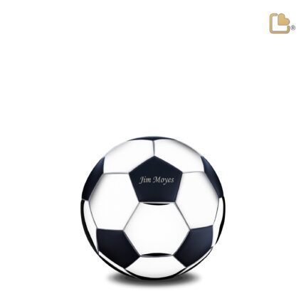 Messing urn - Football Matt zwart - 0,07 Liter