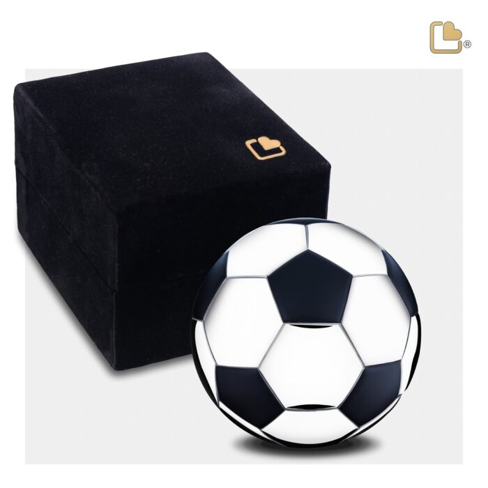 Messing urn - Football Matt zwart - 0,07 Liter