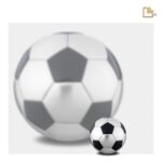 Messing urn - Football Matt zwart - 0,07 Liter