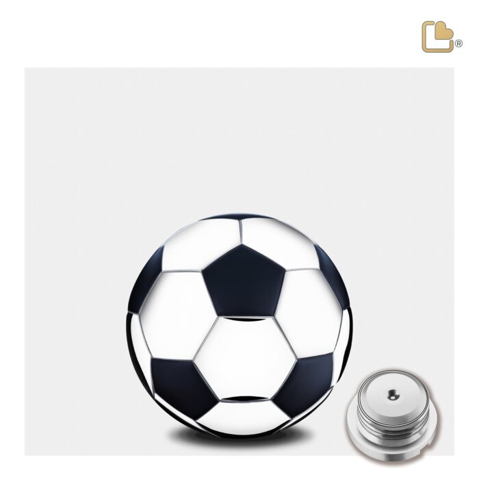 Messing urn - Football Matt zwart - 0,07 Liter