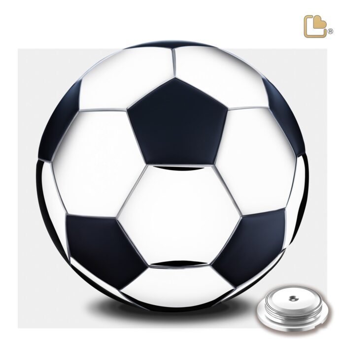 Messing urn - Football Matt zwart - 4,51 Liter