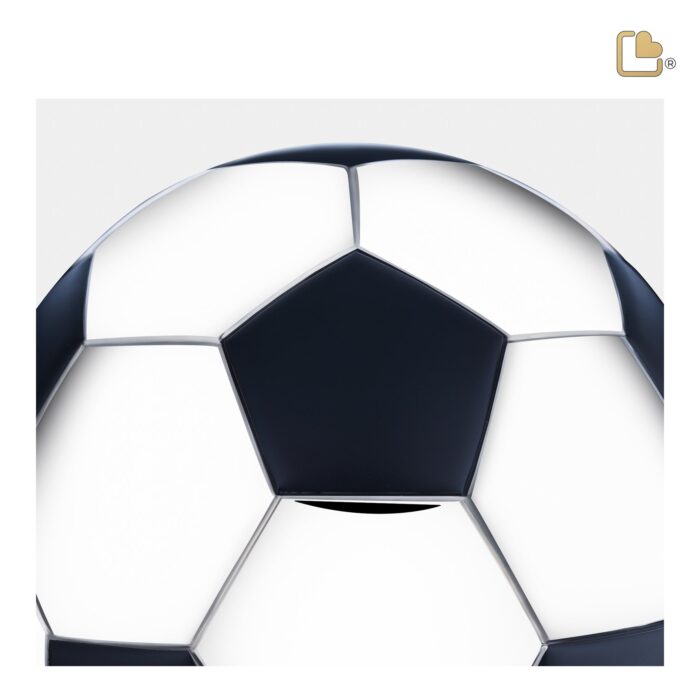 Messing urn - Football Matt zwart - 4,51 Liter