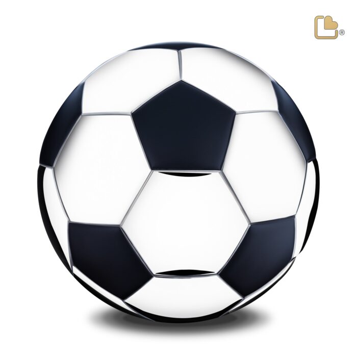 Messing urn - Football Matt zwart - 4,51 Liter