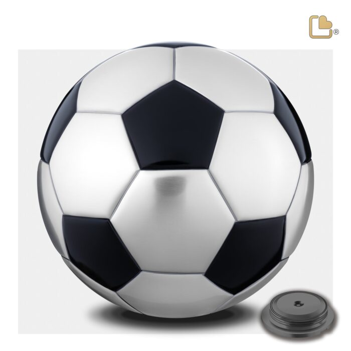 Messing urn - Football Matt zwart - 4,51 Liter