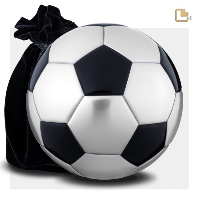 Messing urn - Football Matt zwart - 4,51 Liter