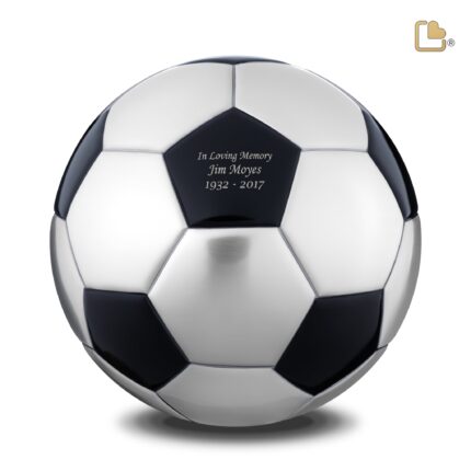 Messing urn - Football Matt zwart - 4,51 Liter