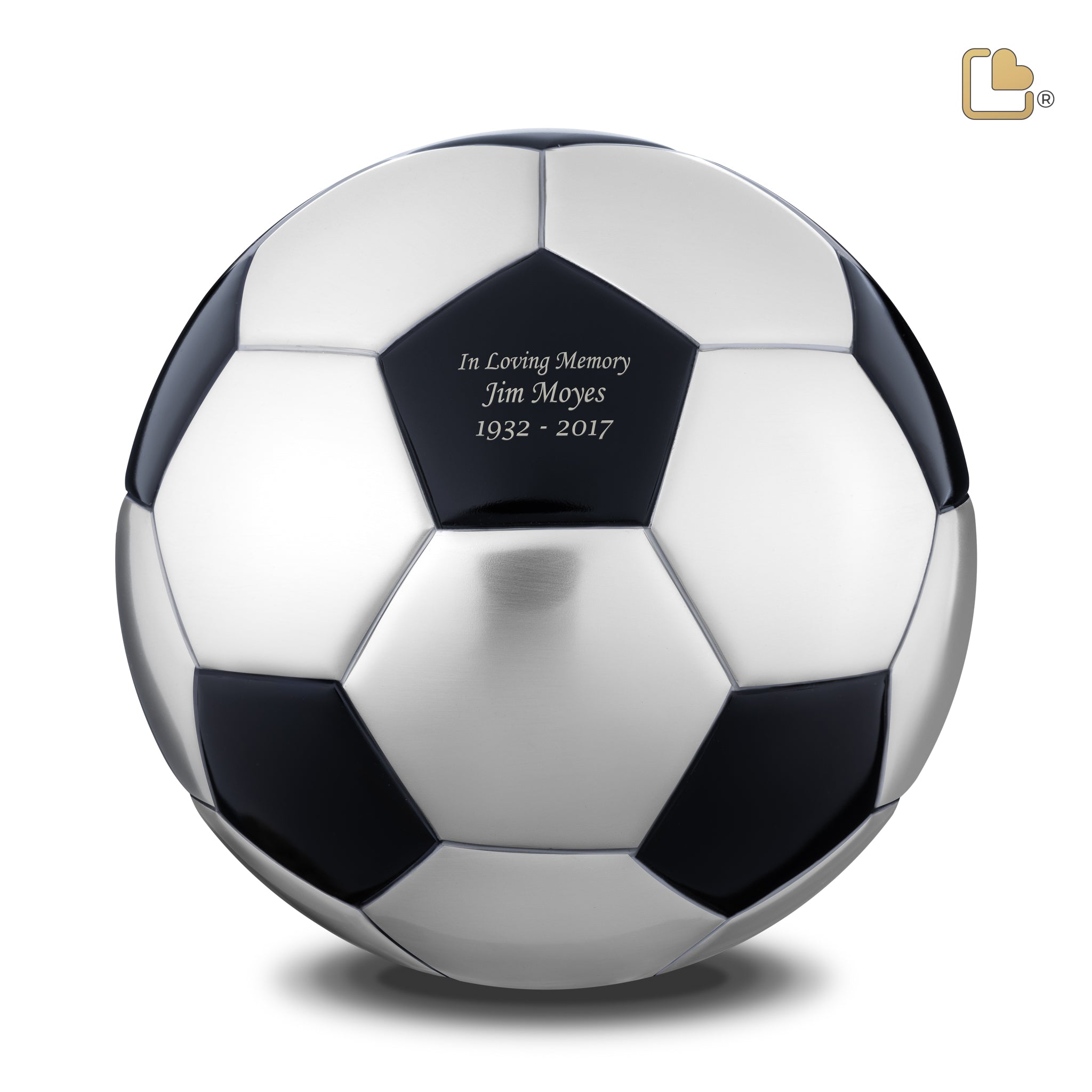 Messing urn - Football Matt zwart - 4,51 Liter Messing urn - Football Matt zwart - 4,51 Liter
