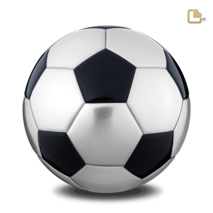 Messing urn - Football Matt zwart - 4,51 Liter