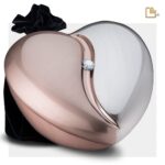 Messing urn - HeartFelt RoseGold w Crystal - 5,51 Liter