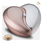 Messing urn - HeartFelt RoseGold w Crystal - 5,51 Liter