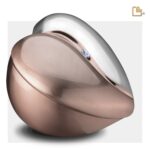 Messing urn - HeartFelt RoseGold w Crystal - 5,51 Liter
