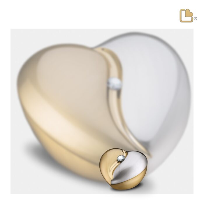 Messing urn - HeartFelt w Crystal goud - 0,11 Liter