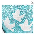 Messing urn - Klassiek Soaring Doves blauw - 3,61 Liter