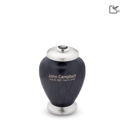 Messing urn - Simplicity w Crystal antraciet - 0,07 Liter