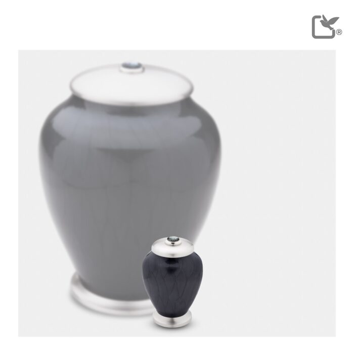 Messing urn - Simplicity w Crystal antraciet - 0,07 Liter