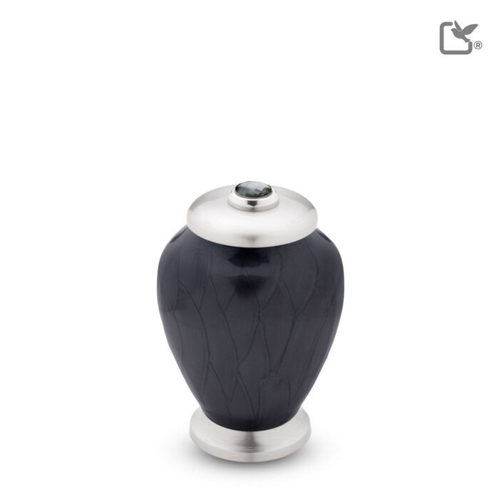 Messing urn - Simplicity w Crystal antraciet - 0,07 Liter