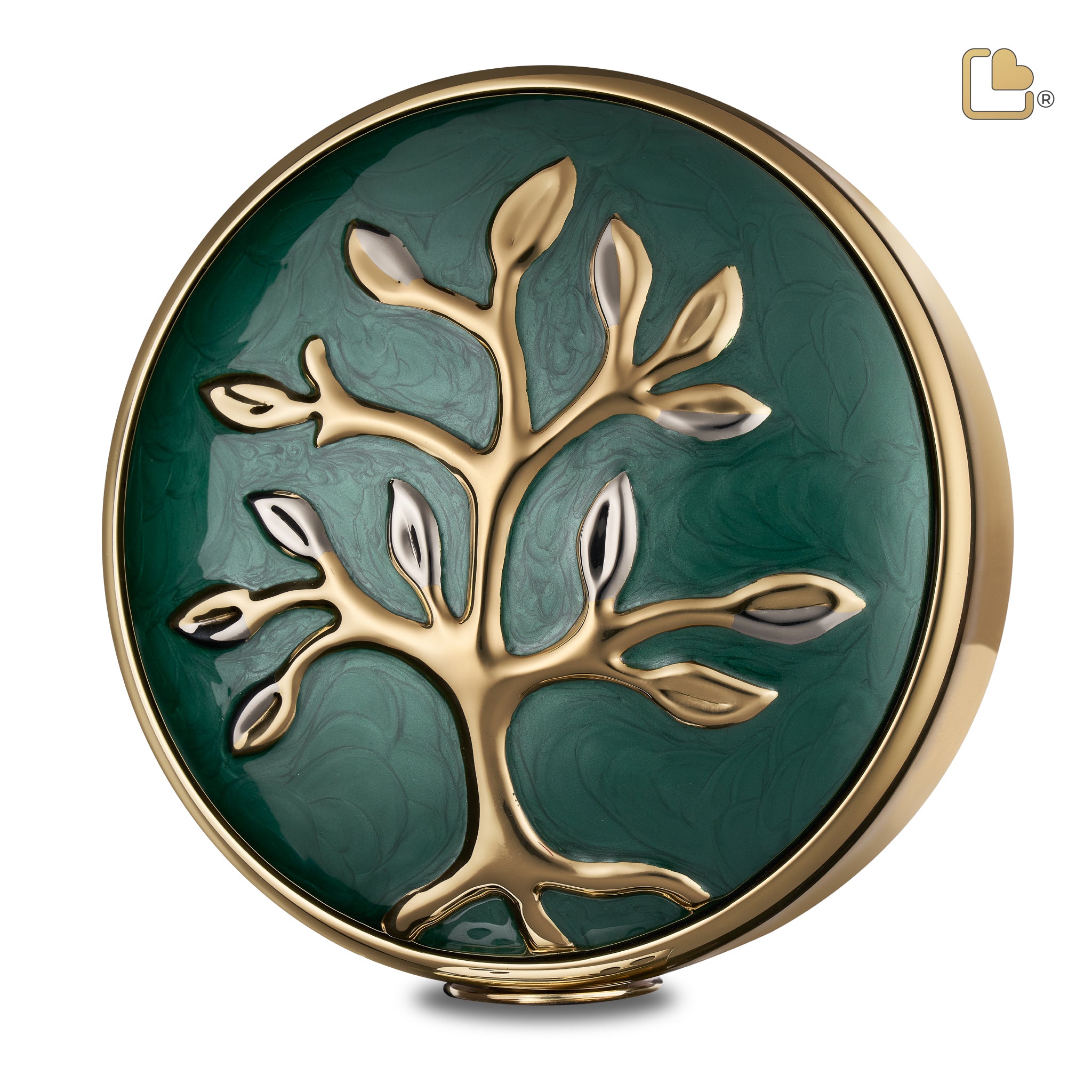 Messing urn - Tree Love groen - 7,01 Liter Messing urn - Tree Love groen - 7,01 Liter