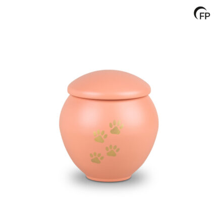 Metalen dierenurn - groot Peach Sunset goud - 1,80 Liter