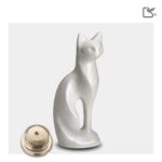 Metalen dierenurn - Kat wit - 0,31 Liter