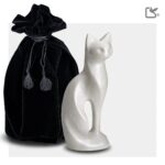 Metalen dierenurn - Kat wit - 0,31 Liter