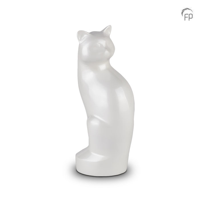 Metalen dierenurn - kat wit - 0,50 Liter Metalen dierenurn - kat wit - 0,50 Liter