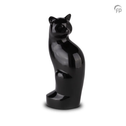 Metalen dierenurn - kat zwart onyx - 0,50 Liter