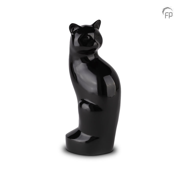 Metalen dierenurn - kat zwart onyx - 0,50 Liter Metalen dierenurn - kat zwart onyx - 0,50 Liter