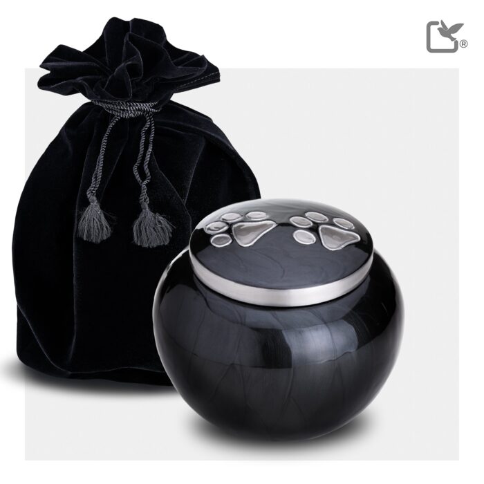Metalen dierenurn - Klassiek Rond antraciet - 0,51 Liter
