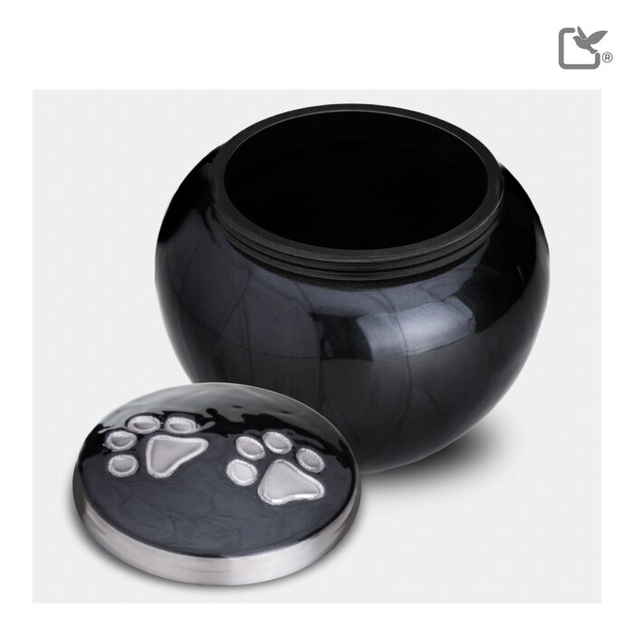Metalen dierenurn - Klassiek Rond antraciet - 0,51 Liter