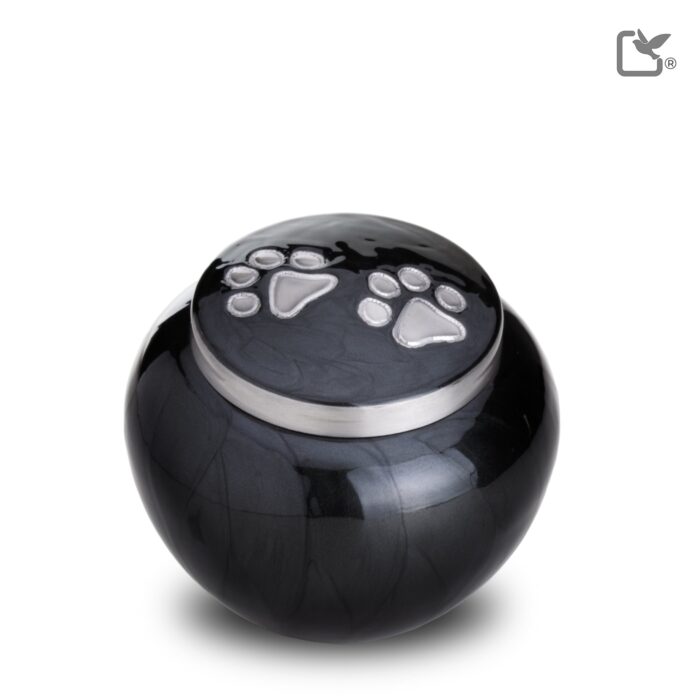 Metalen dierenurn - Klassiek Rond antraciet - 0,75 Liter